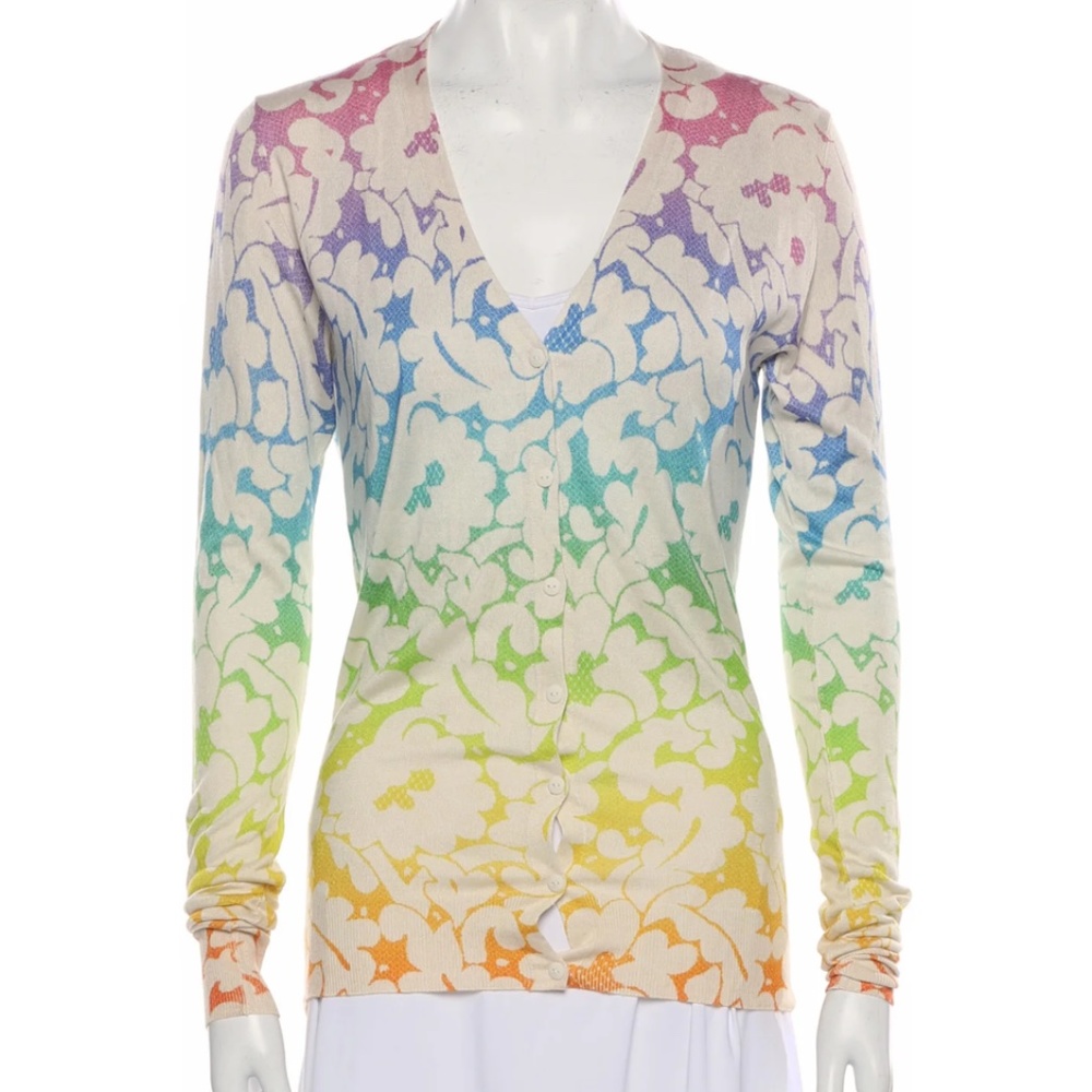CHRISTOPHER KANE Silk Printed Sweater Size Small